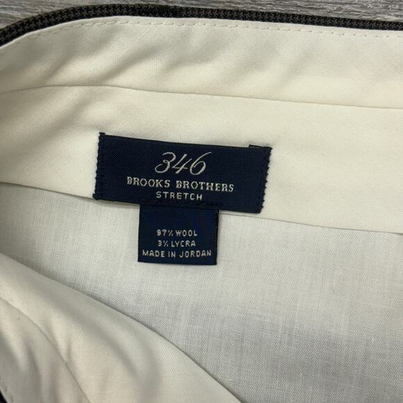 Brooks Brothers 346 Houndstooth Mens 45R 2-Piece Suit Pants Blazer Wool Lycra - Picture 11 of 16